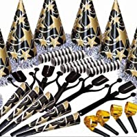 García de Pou 202.12 Surtido Cotillon Holográfico 10 Personas- Negro-Oro